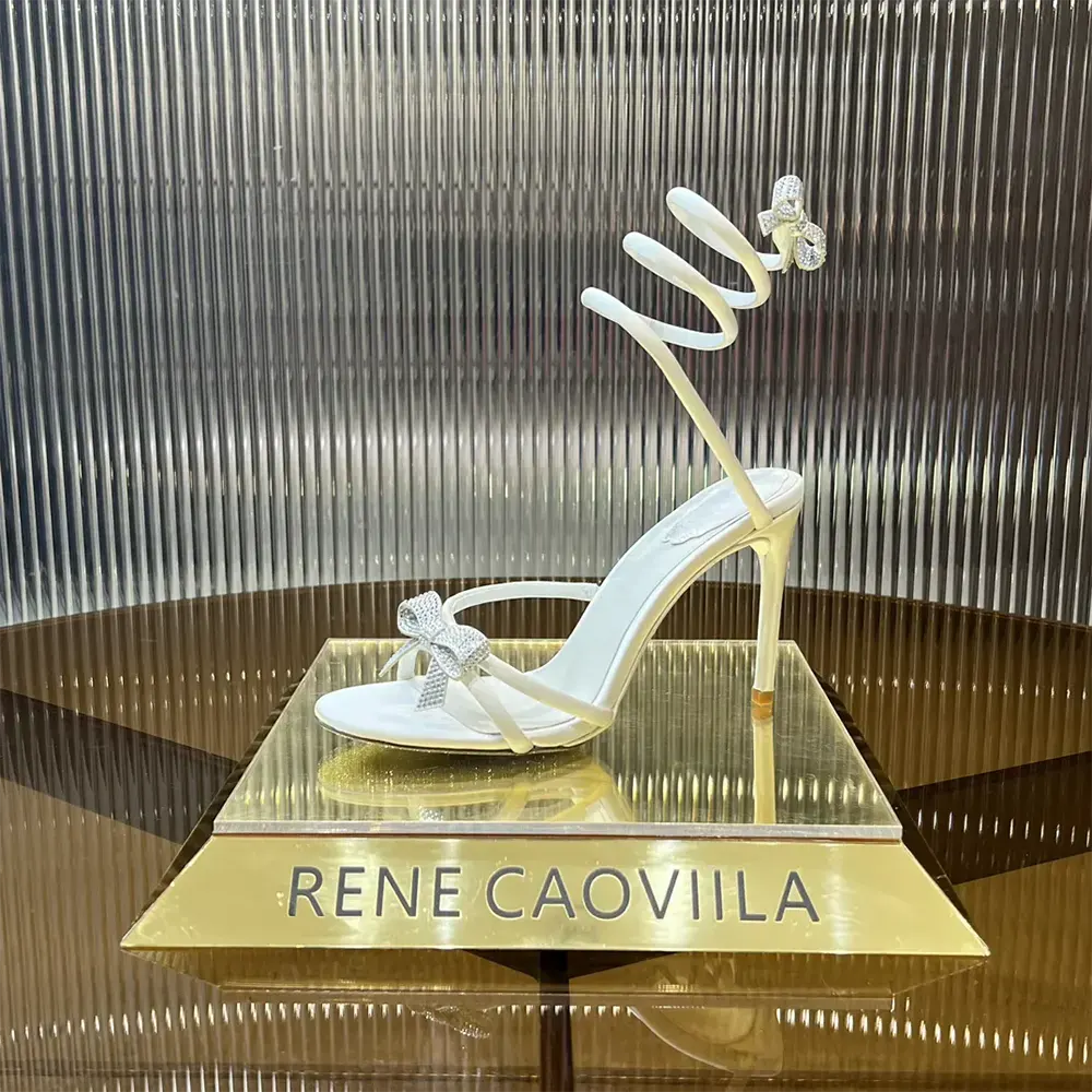 Rene Caovilla Women Cleo Ivory Sandal with Bows 105 - image 8