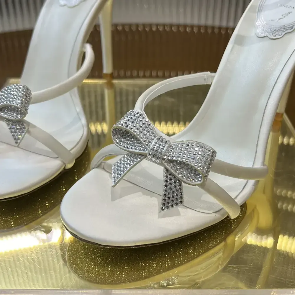 Rene Caovilla Women Cleo Ivory Sandal with Bows 105 - image 9