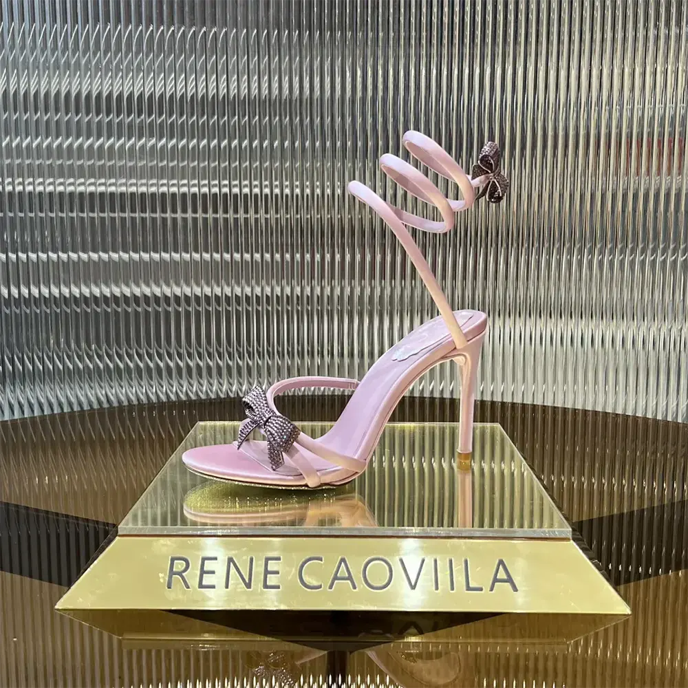 Rene Caovilla Women Cleo Mauve Sandal with Bows 105 - image 8