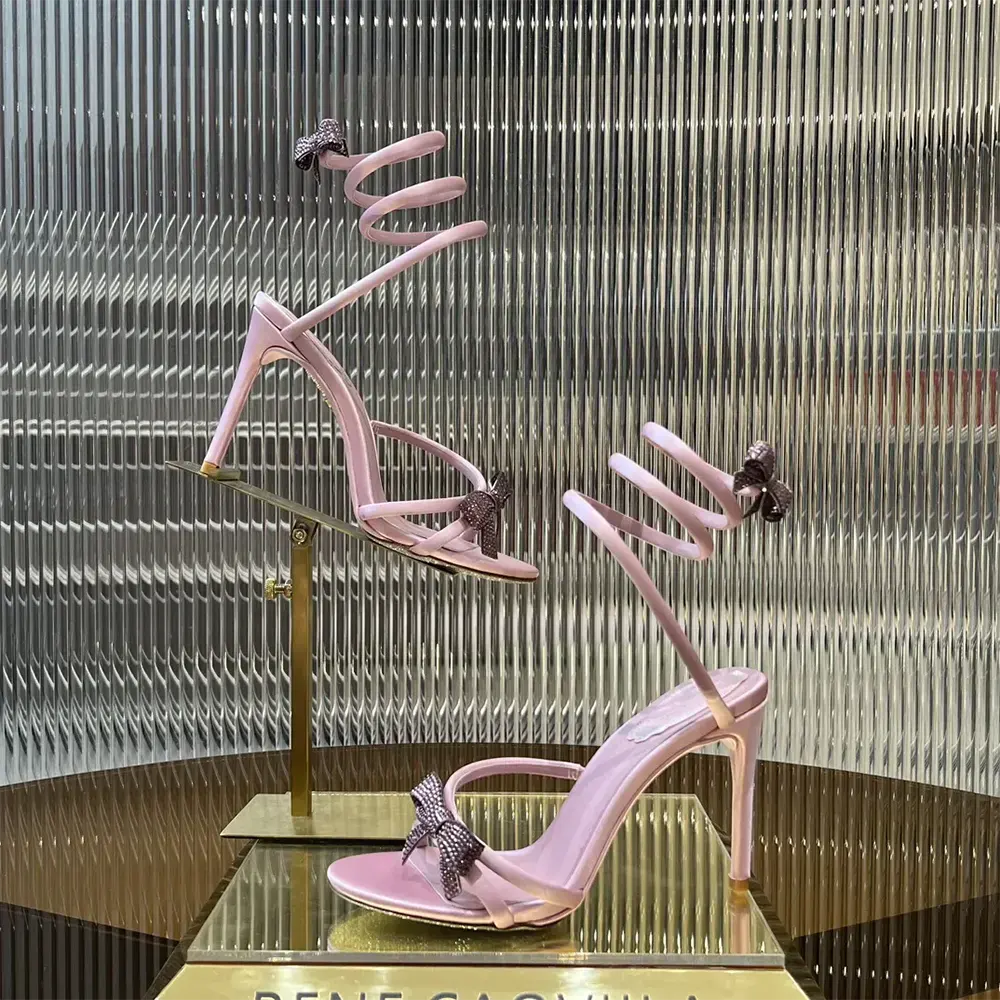 Rene Caovilla Women Cleo Mauve Sandal with Bows 105 - image 5