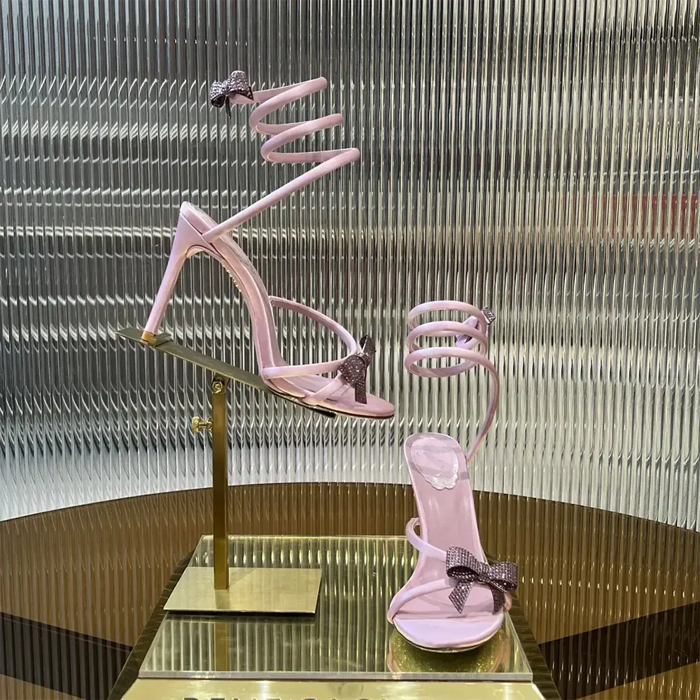 Rene Caovilla Women Cleo Mauve Sandal with Bows 105 - image 6