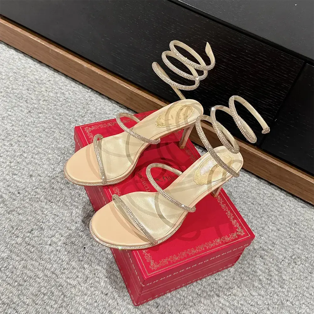 Rene Caovilla Women Cleo Neutral Sandal 80 - image 5