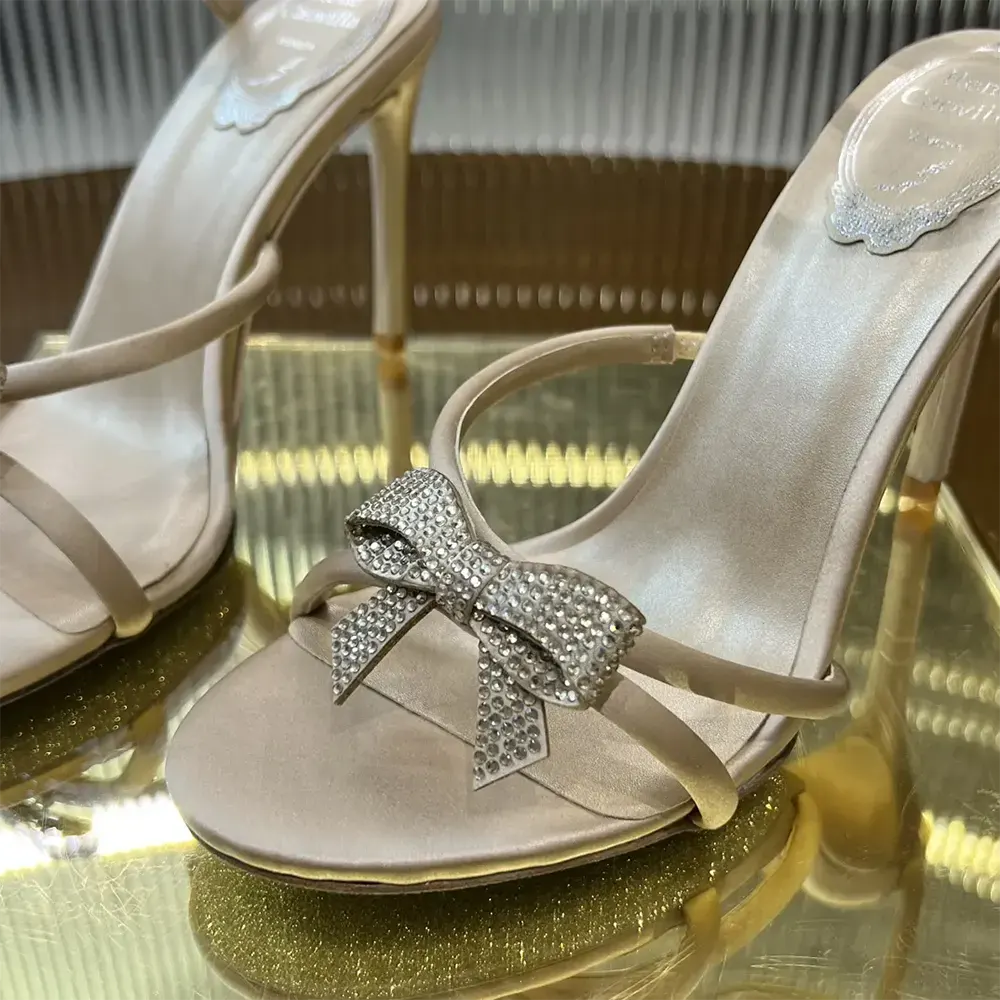 Rene Caovilla Women Cleo Nude Sandal with Bows 105 - image 9