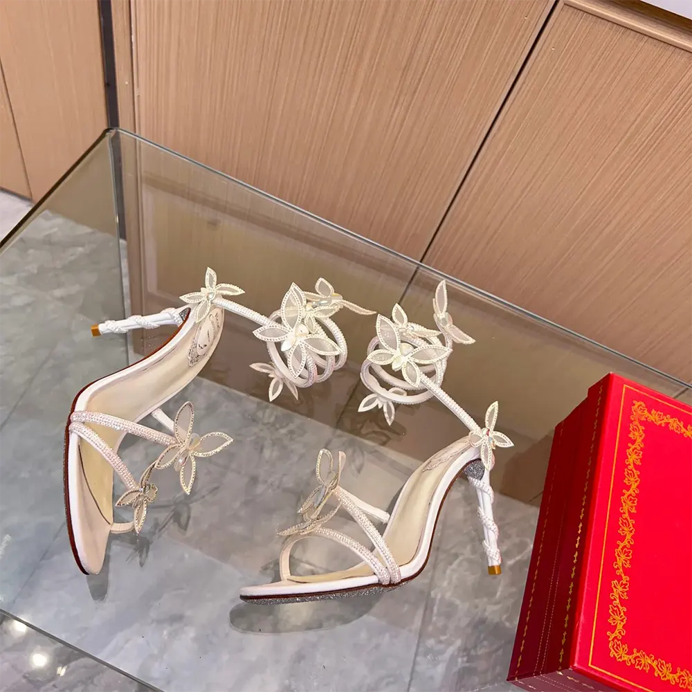 Rene Caovilla Women Margot Pink Powder Butterfly Sandal 105 - image 8