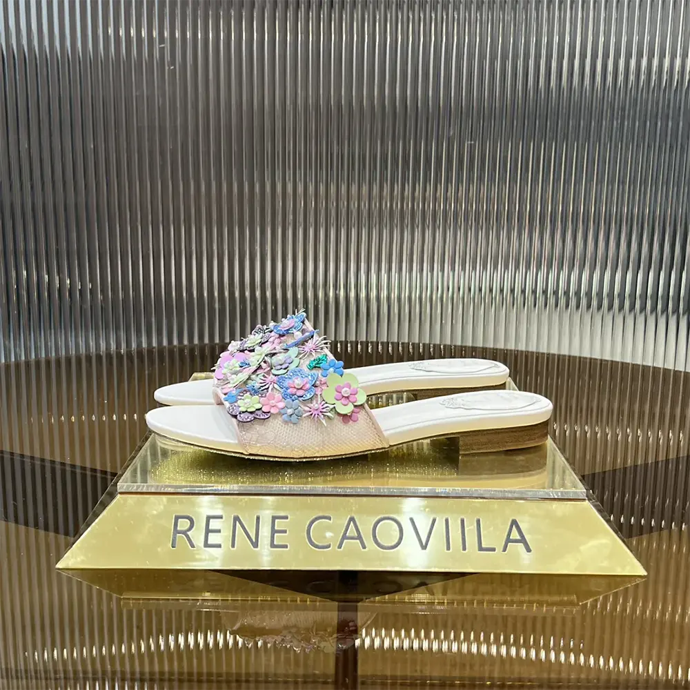 Rene Caovilla Women Roxanne Nude Slider Sandal 10 - image 6