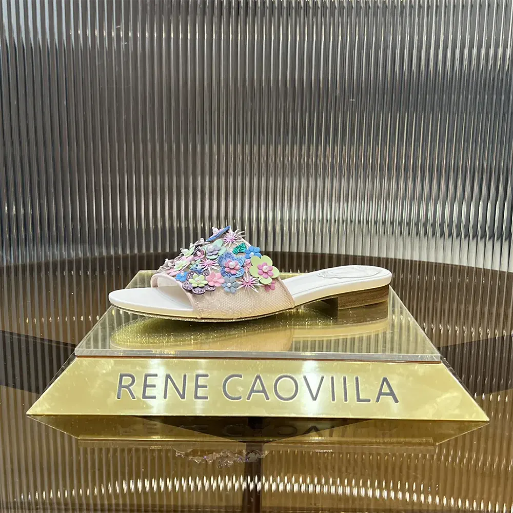 Rene Caovilla Women Roxanne Nude Slider Sandal 10 - image 8