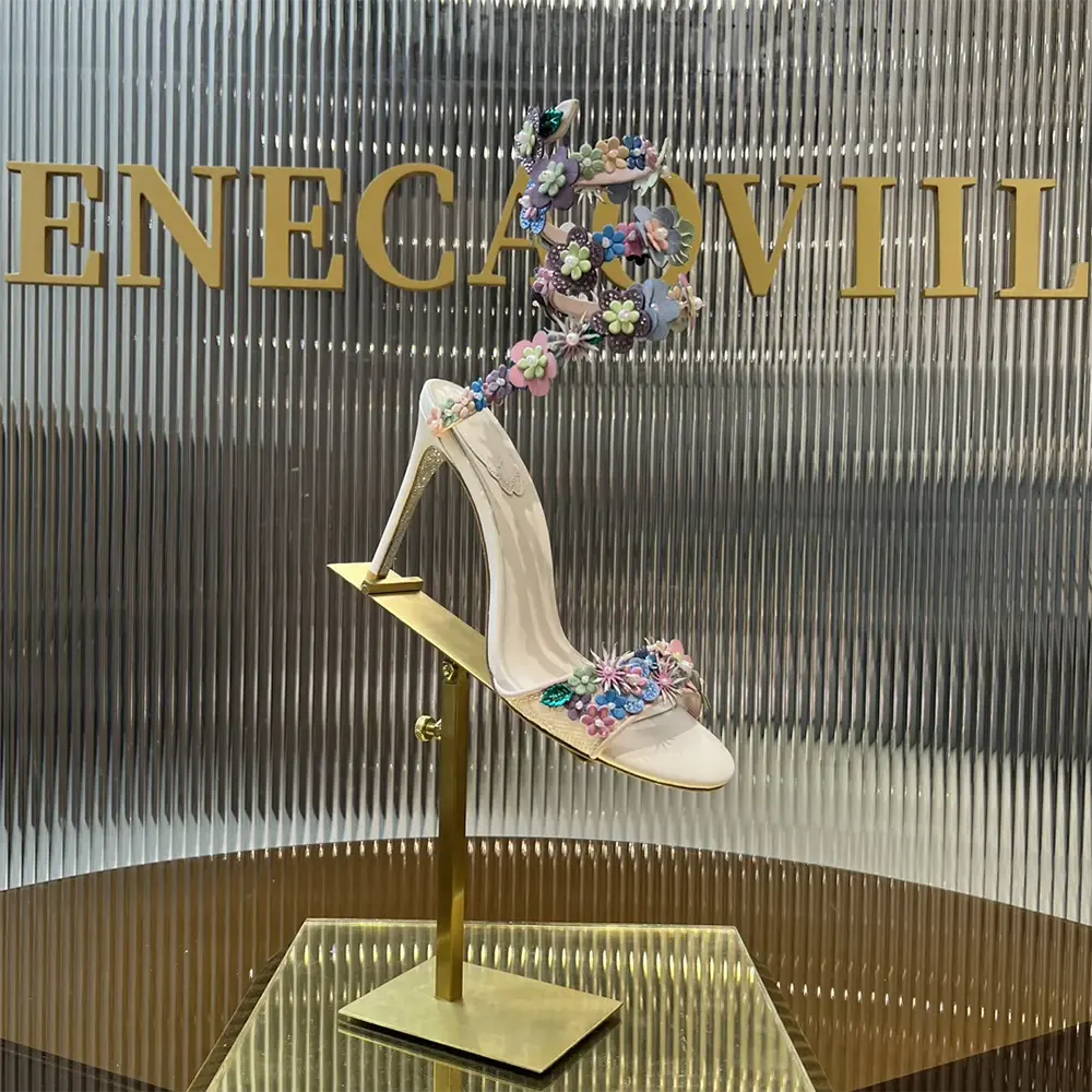 Rene Caovilla Women Roxanne Sandal with Multicolor Flowers 105 - image 8