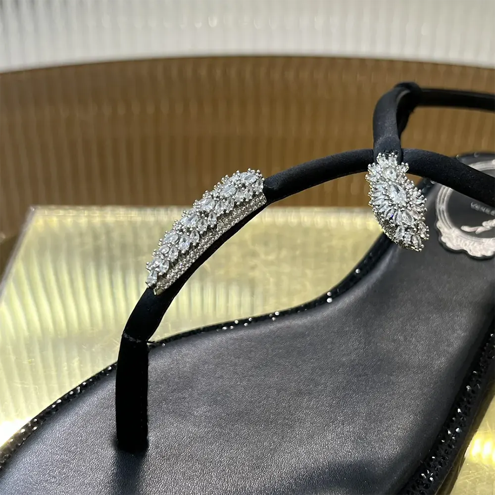 Rene Caovilla Women Serpente Black Thong Sandal 10 - image 9