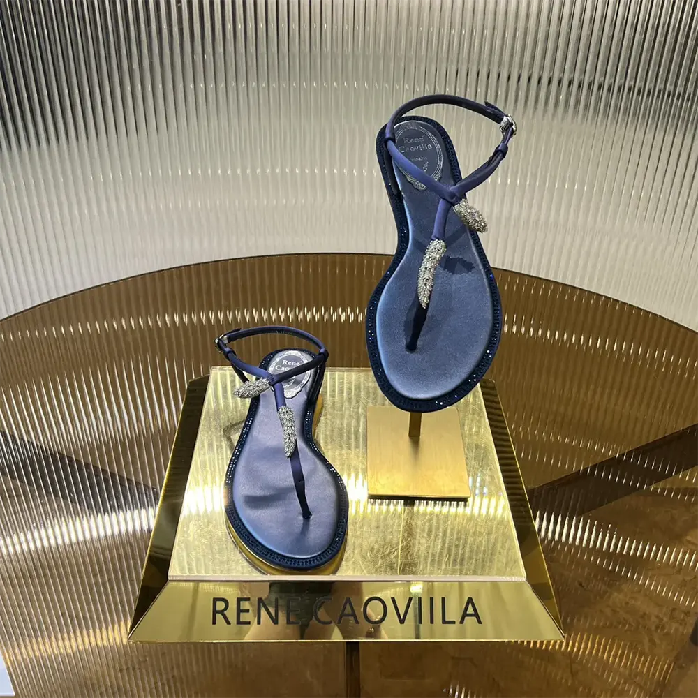 Rene Caovilla Women Serpente Indigo Thong Sandal 10 - image 5