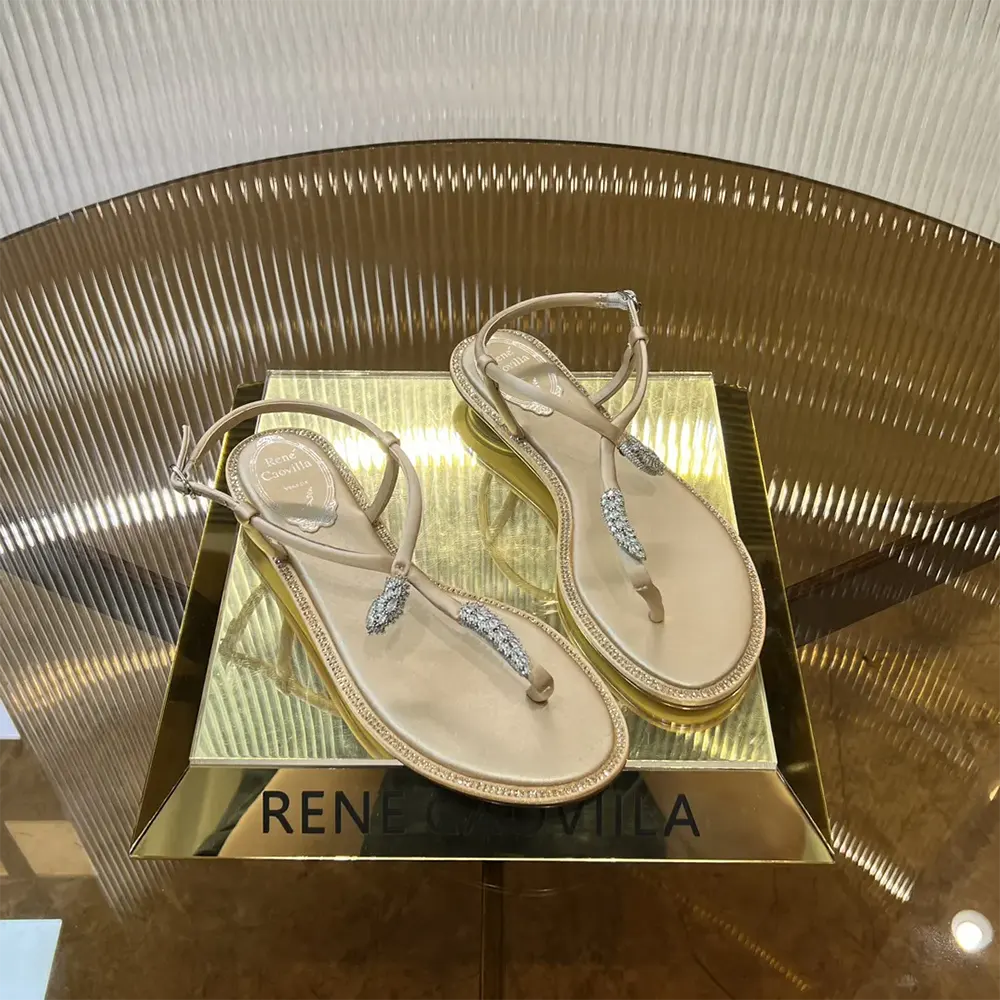 Rene Caovilla Women Serpente Nude Thong Sandal 10 - image 4