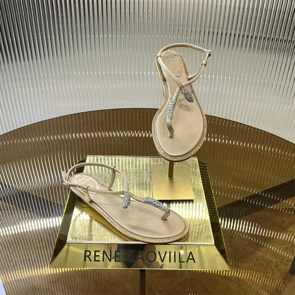 Rene Caovilla Women Serpente Nude Thong Sandal 10 - image 5