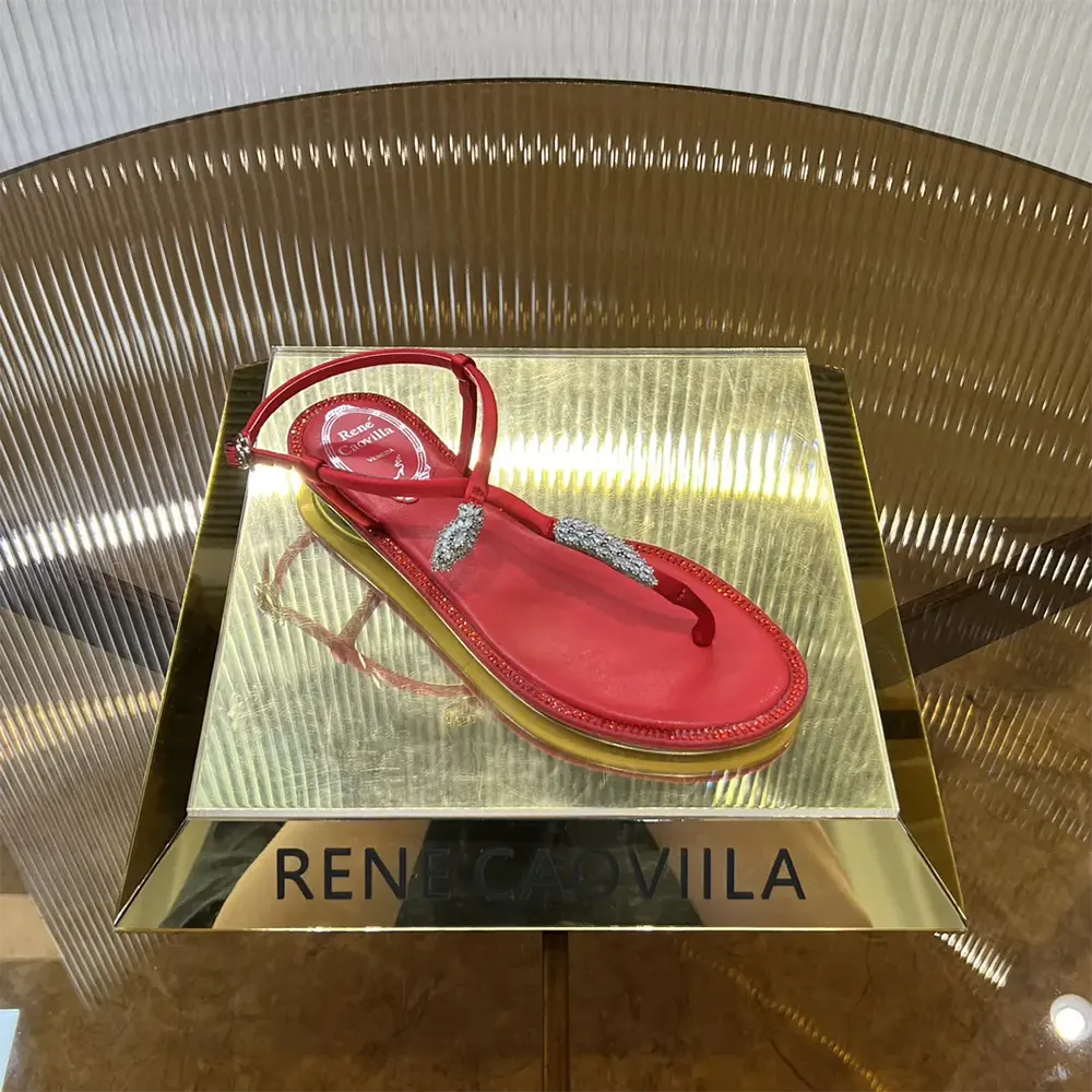 Rene Caovilla Women Serpente Red Thong Sandal 10 - image 8