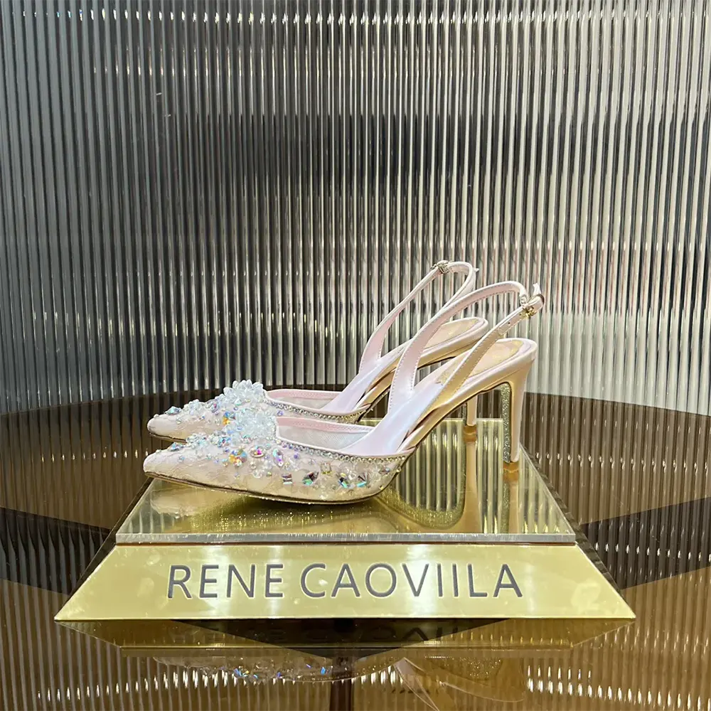 Rene Caovilla Women Pink Slingbacks Cinderella 75 - image 6