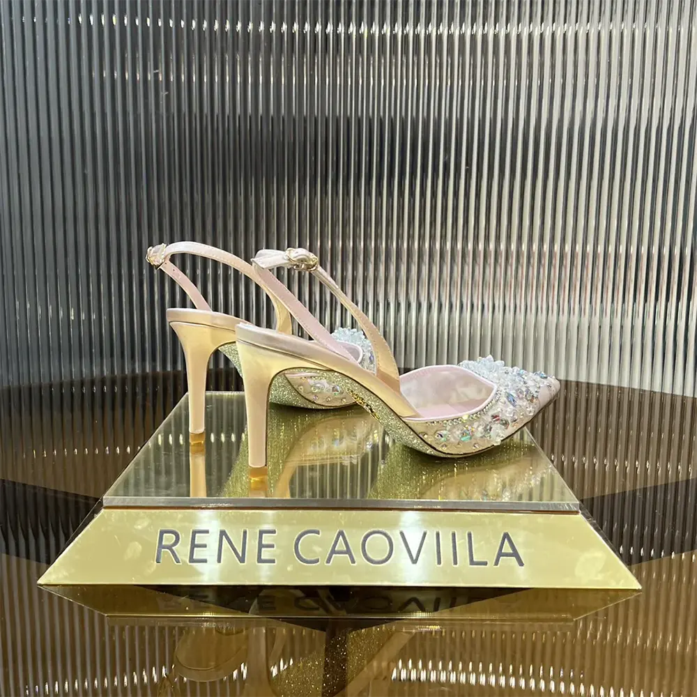 Rene Caovilla Women Pink Slingbacks Cinderella 75 - image 5