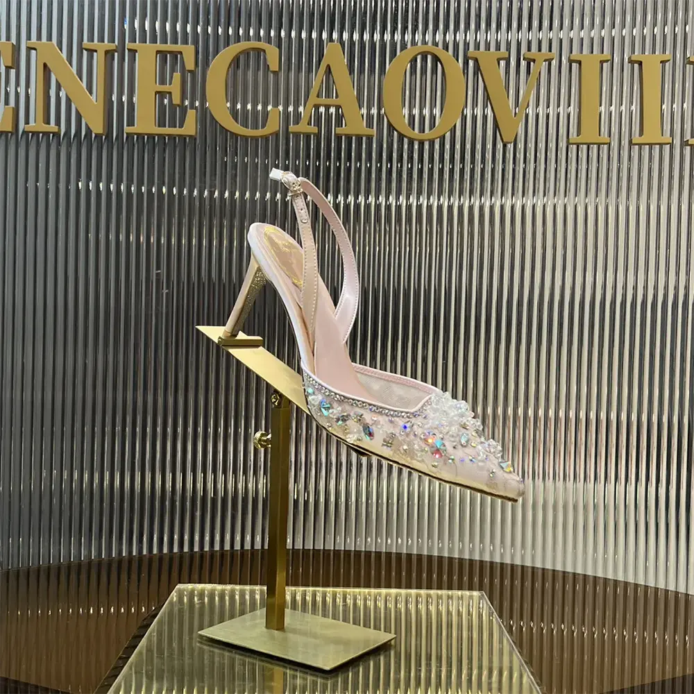 Rene Caovilla Women Pink Slingbacks Cinderella 75 - image 7