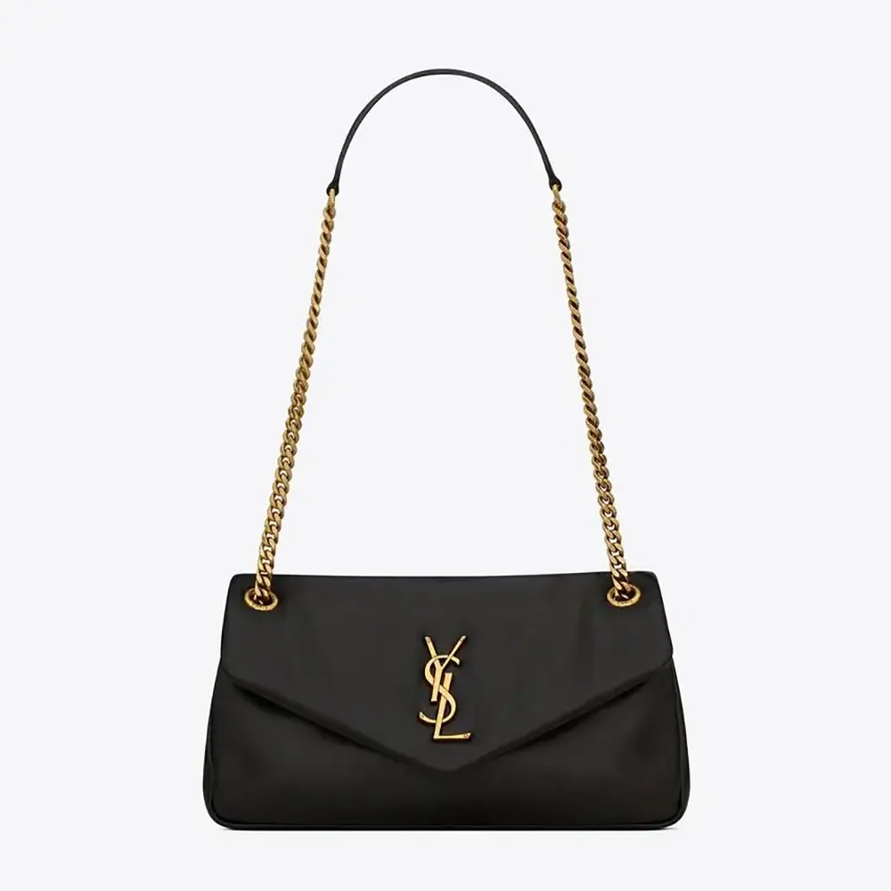 Front angle of Saint Laurent YSL Women Calypso Large lambskin bag