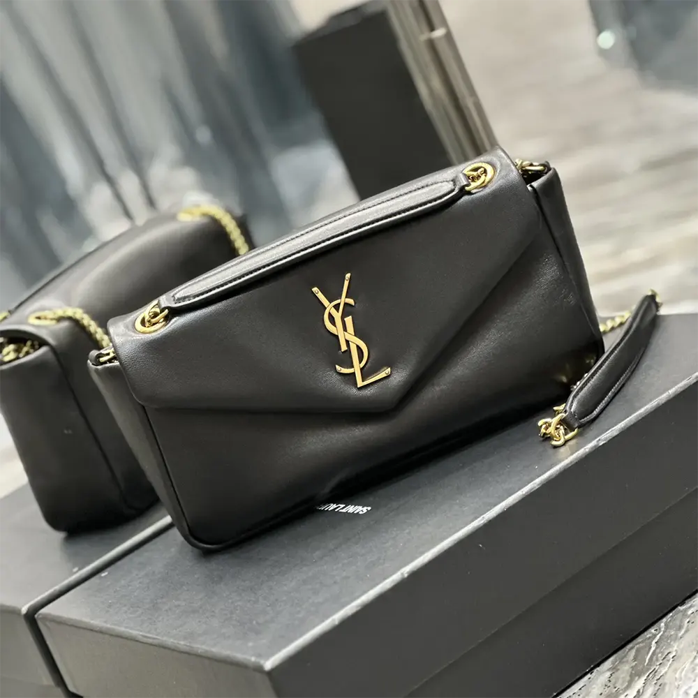 Saint Laurent YSL Women Calypso in Plunged Lambskin-Black - image 4