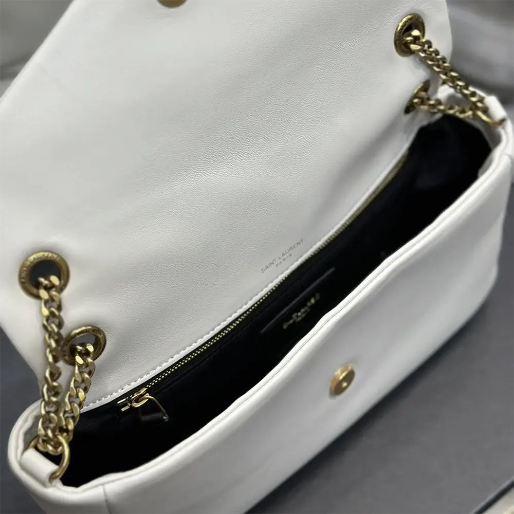 Saint Laurent YSL Women Calypso in Plunged Lambskin-White - image 10