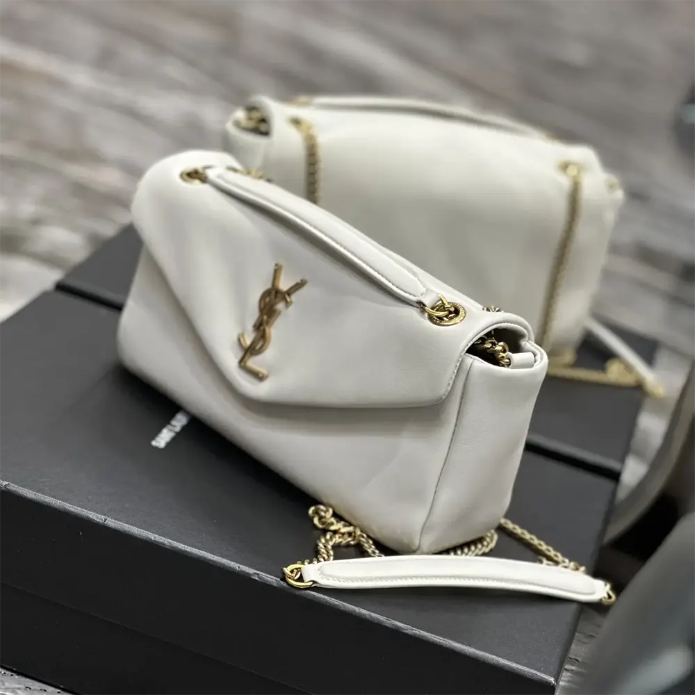 Saint Laurent YSL Women Calypso in Plunged Lambskin-White - image 8