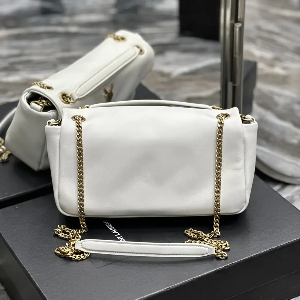 Saint Laurent YSL Women Calypso in Plunged Lambskin-White - image 6
