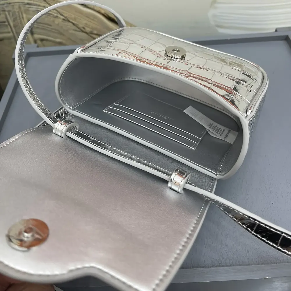 Versace Women La Medusa Metallic Mini Bag-Silver - image 8