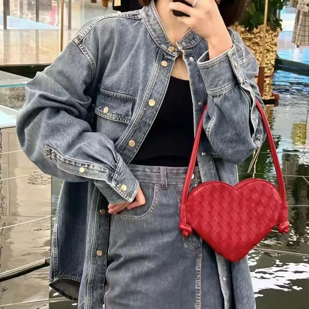 Bottega Veneta Women Mini Solstice Heart-shaped Shoulder Bag in Intrecciato Leather - image 5