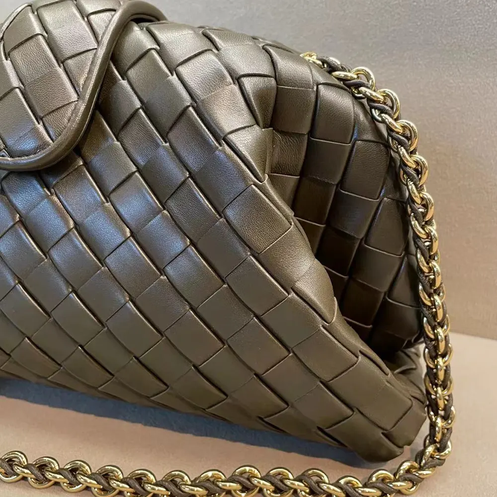 Side angle showing silhouette of Bottega Veneta Women Teen Lauren 1980 With Chain handbag