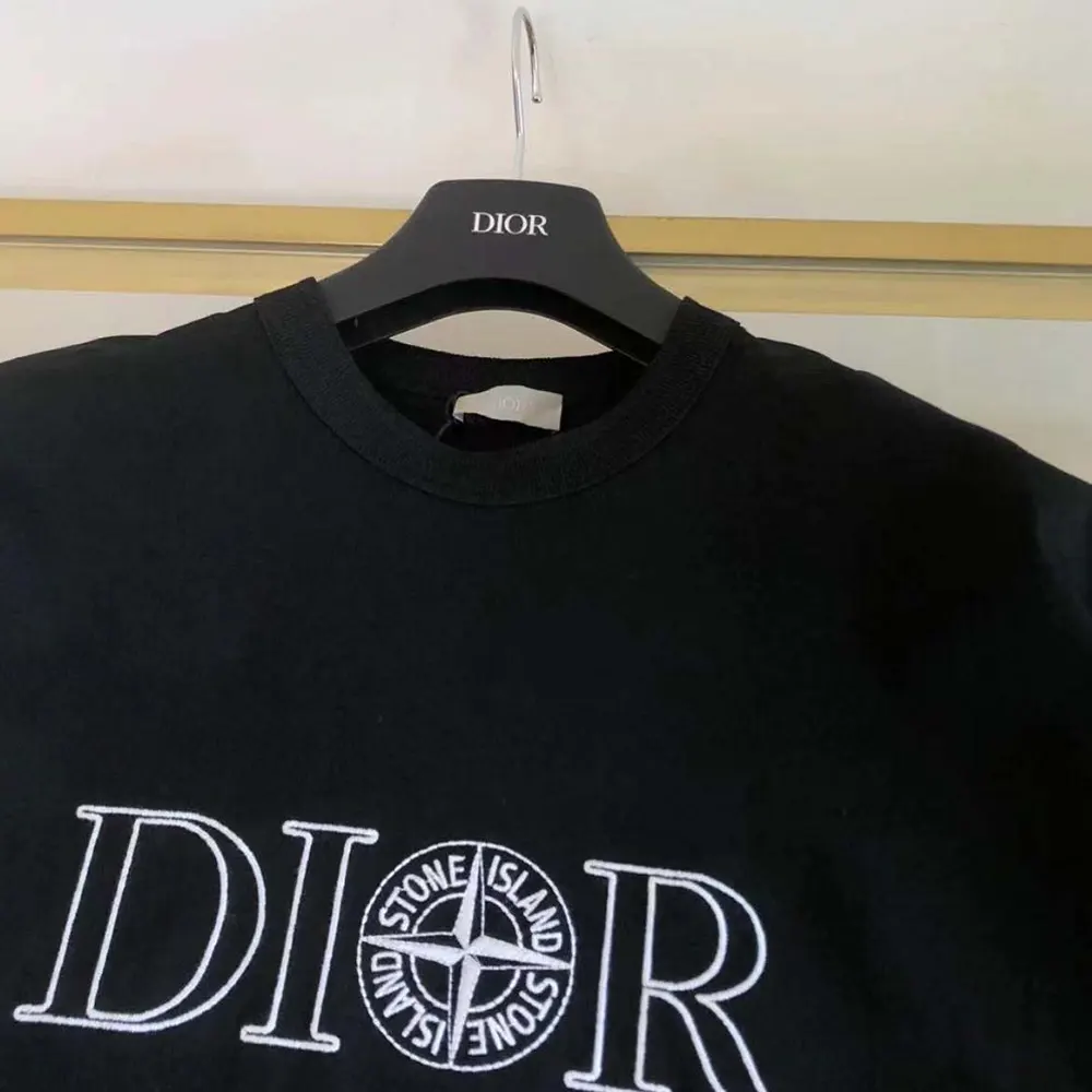 Dior Men Dior and Stone Island T-shirt Oversized Fit Black Cotton Jersey - image 5