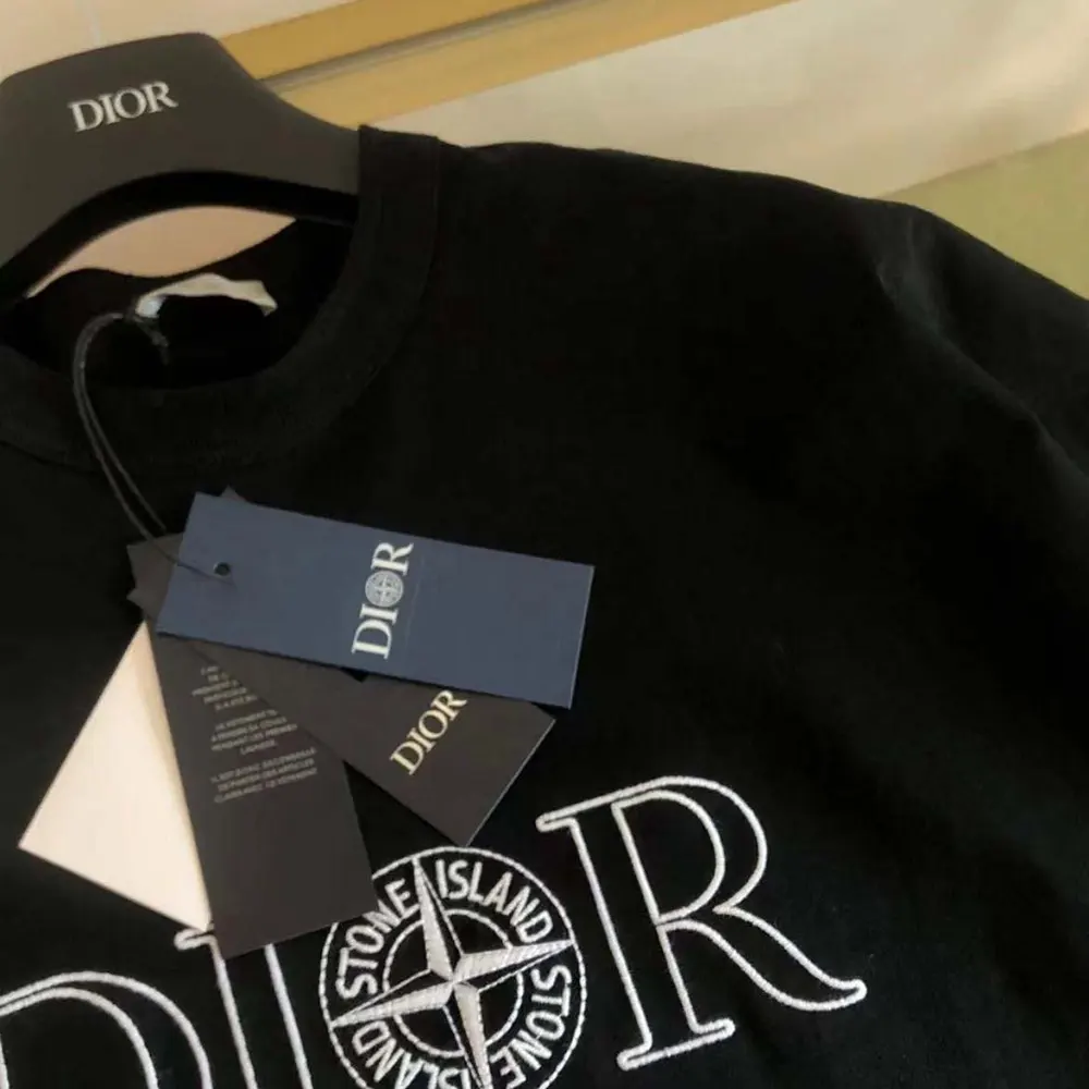 Dior Men Dior and Stone Island T-shirt Oversized Fit Black Cotton Jersey - image 6