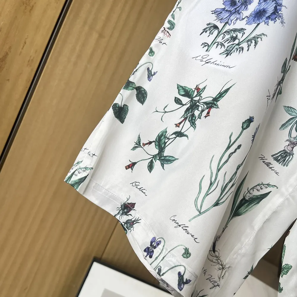 Dior Men Herbarium Illustration Bermuda Shorts in White Silk - image 7