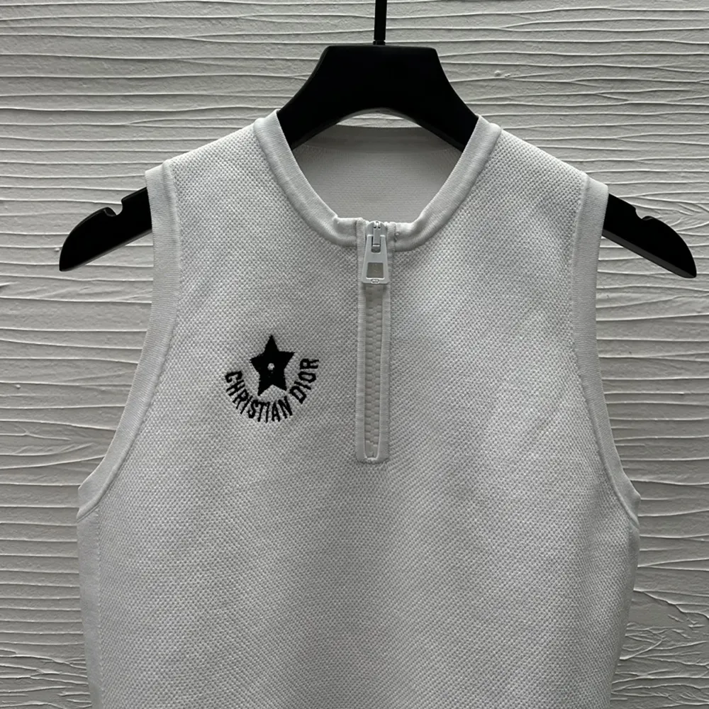 Dior Women Dioriviera Cropped Tank Top with White Technical Knit - image 4