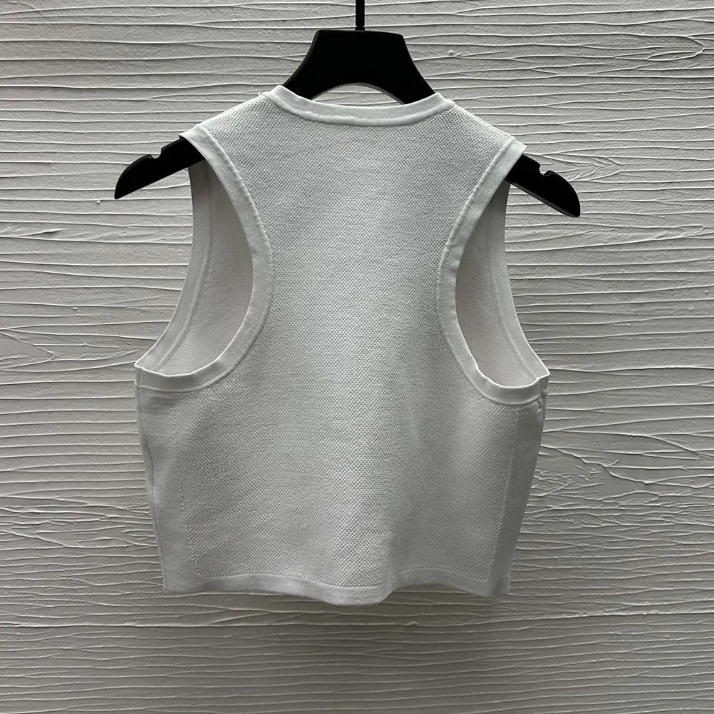 Back angle highlighting cropped silhouette of Dior Women Dioriviera tank top