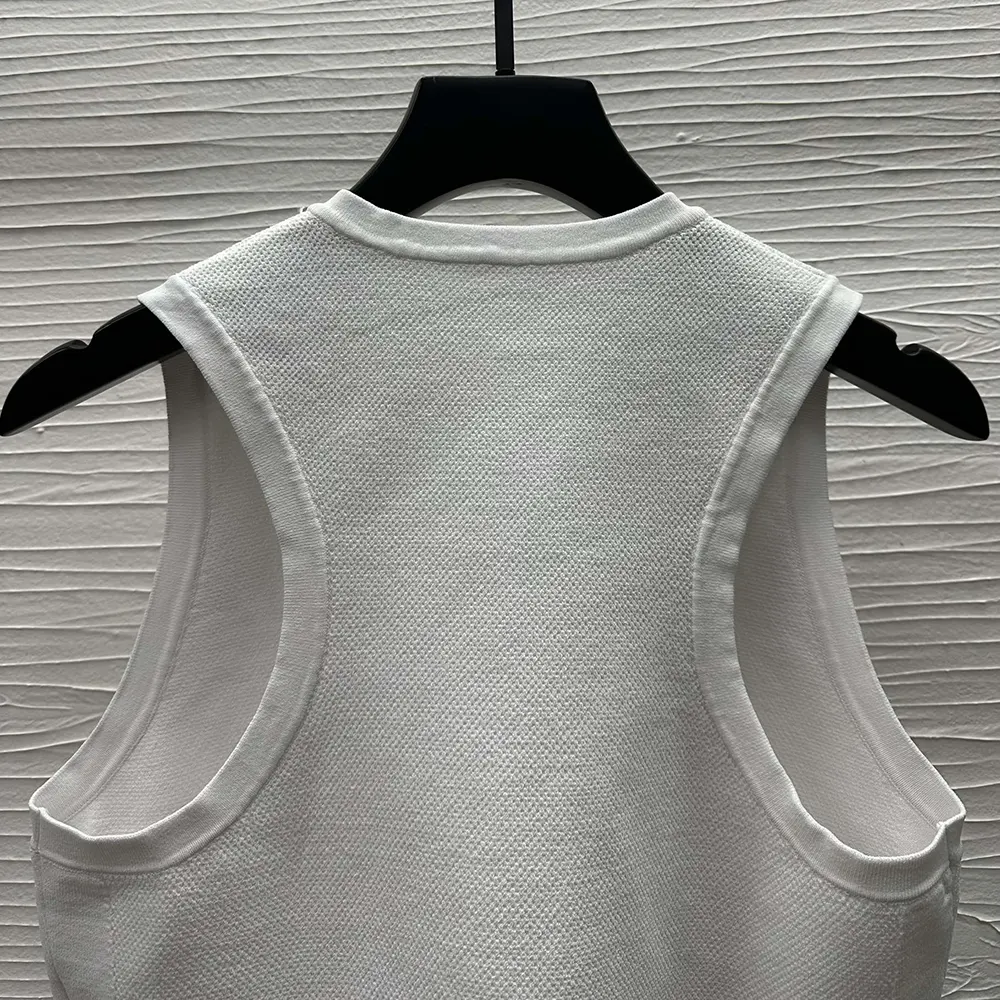 Dior Women Dioriviera Cropped Tank Top with White Technical Knit - image 5
