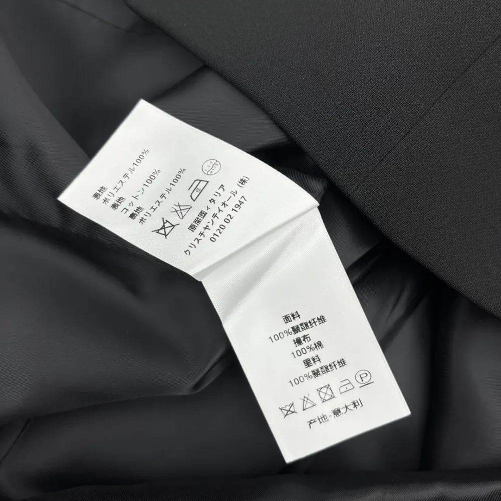 Dior Women Dress with Spread Collar Black Double-Sided Virgin Wool Crepe and White Cotton Poplin - image 10