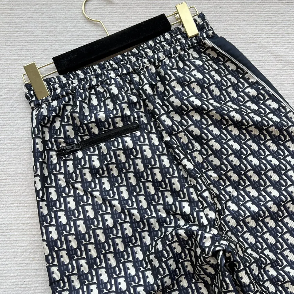 Dior Women Flared Pants Blue and Ecru Technical Taffeta Jacquard with Dior Oblique Motif - image 7