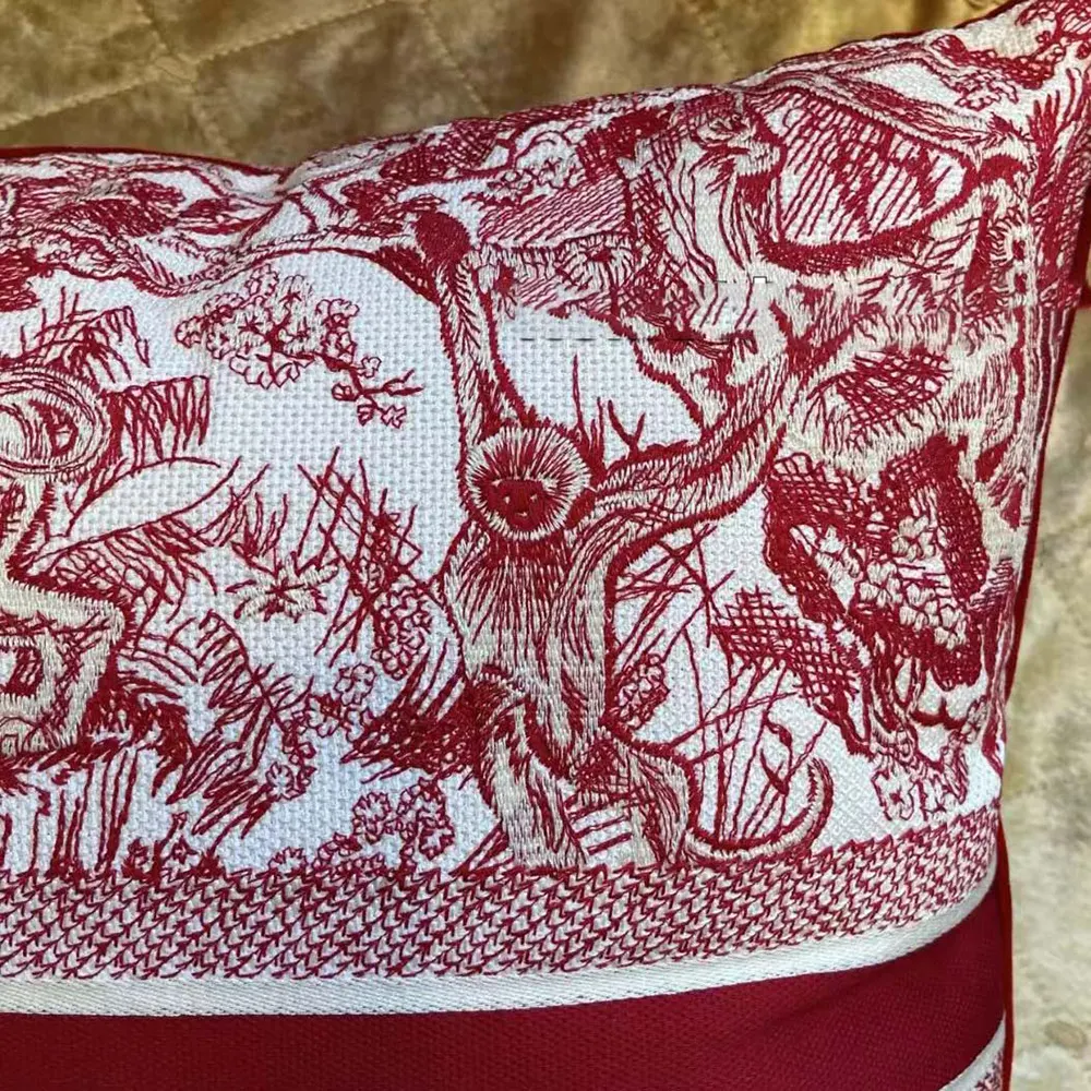 Dior Women Square Pillow Toile de Jouy Burgundy - image 4