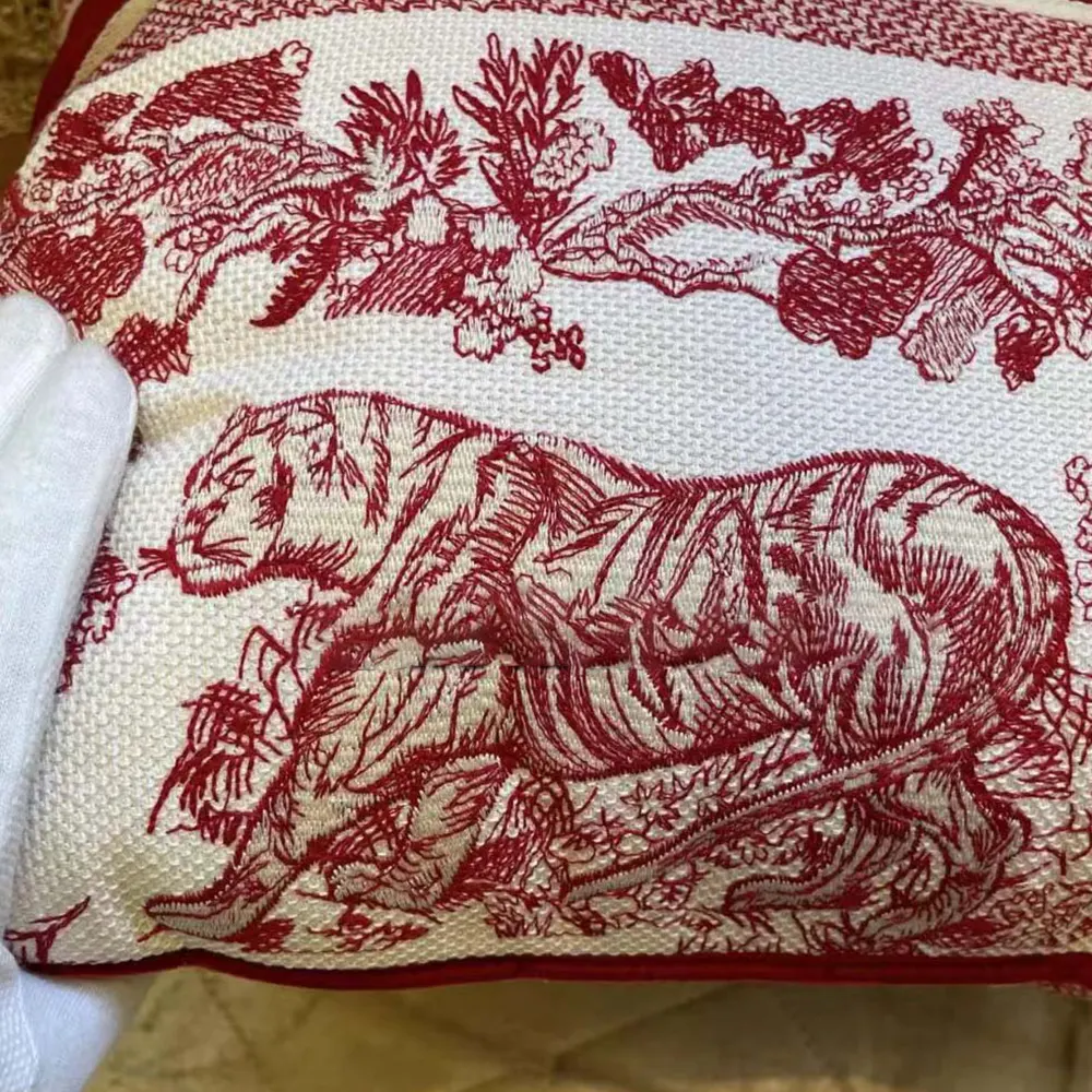 Dior Women Square Pillow Toile de Jouy Burgundy - image 5