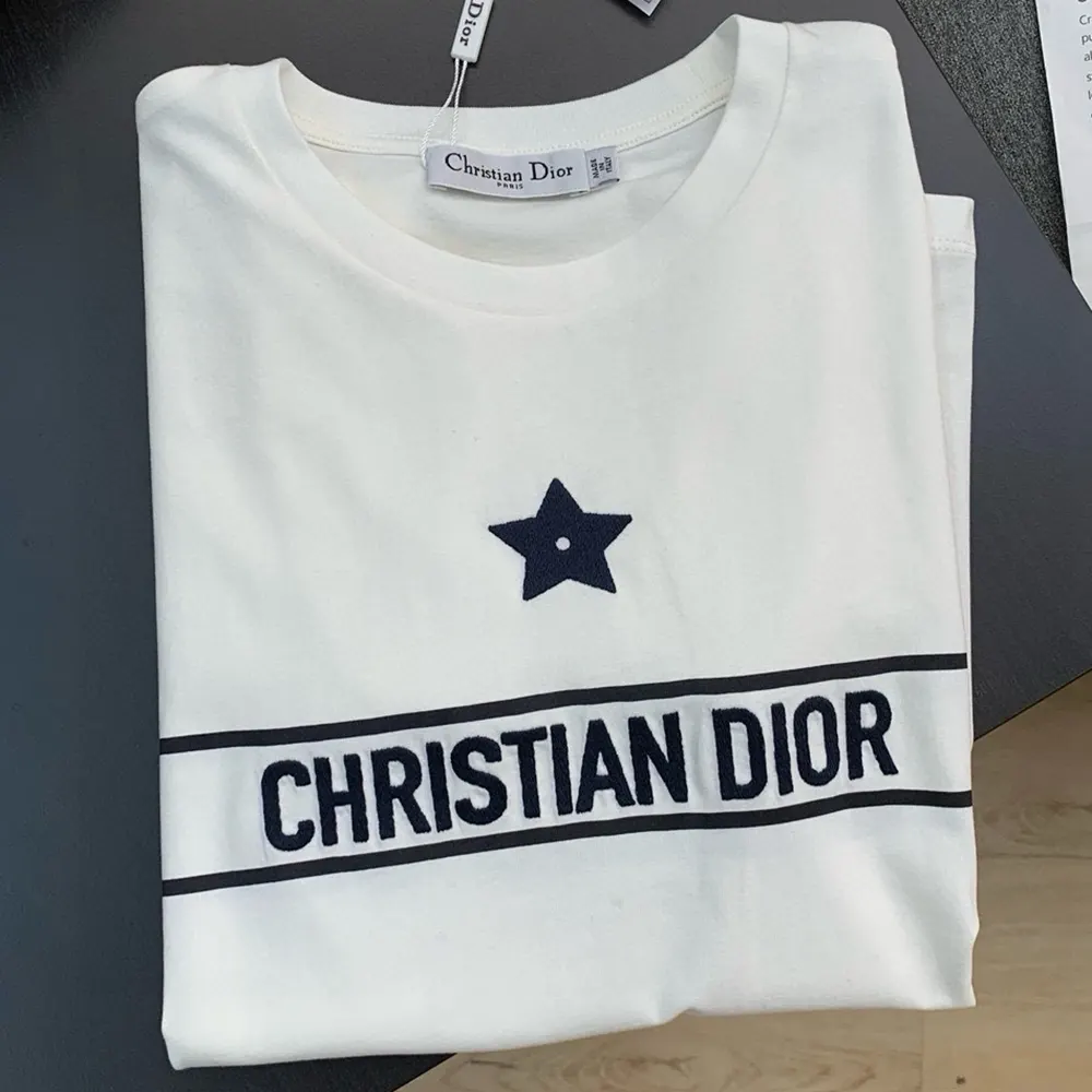 Dior Women T-Shirt White Cotton Jersey with Signature - image 5