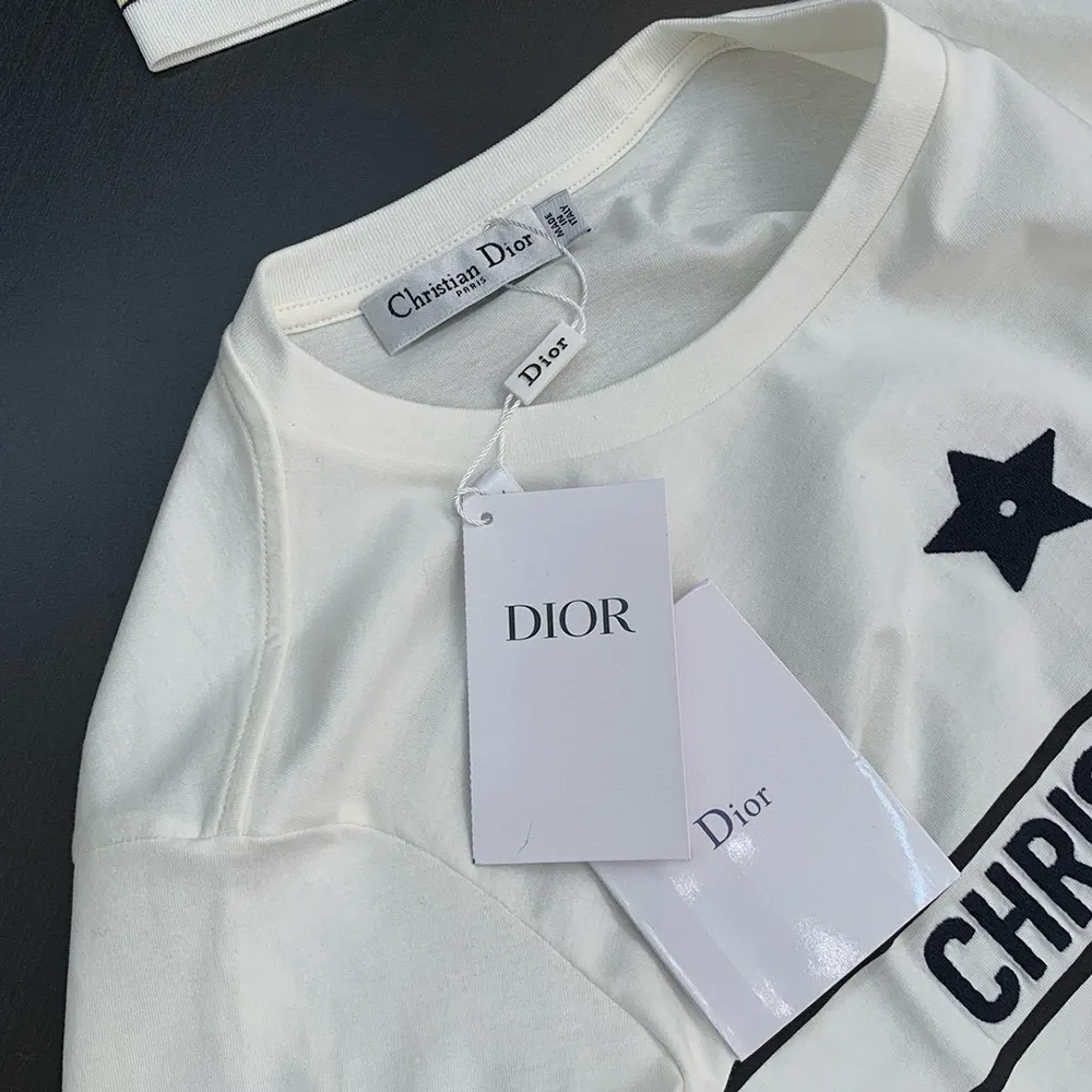 Dior Women T-Shirt White Cotton Jersey with Signature - image 6