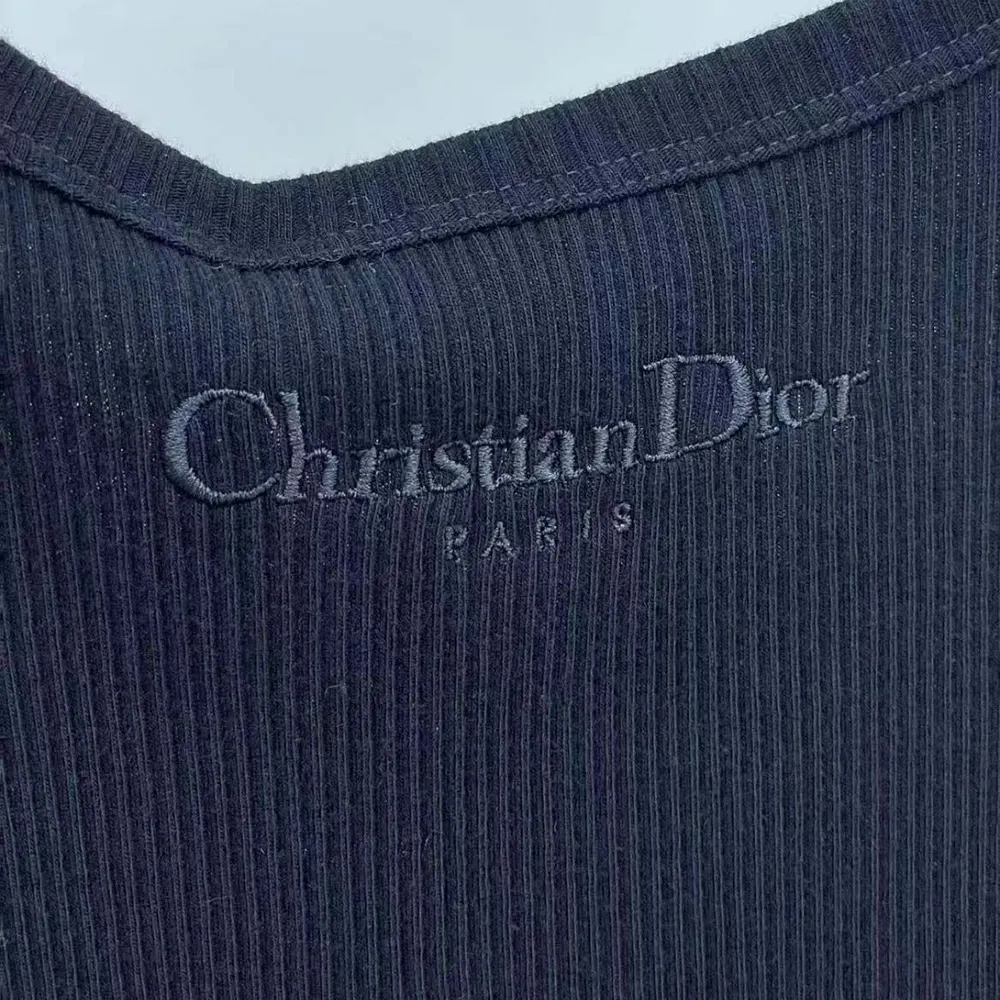 Dior Women Tank Top Black Ribbed Cotton Jersey - image 4