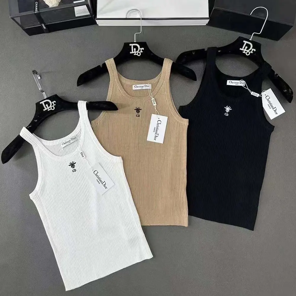 Dior Women Tank Top Sandy Ribbed Cotton Jersey - image 7