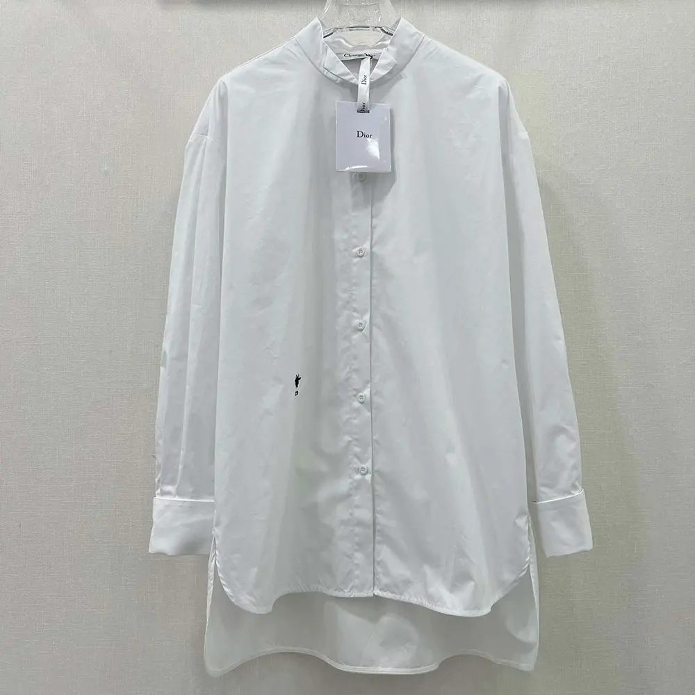 Close-up detail of the wing-collar on Dior Women Wing-Collar Shirt