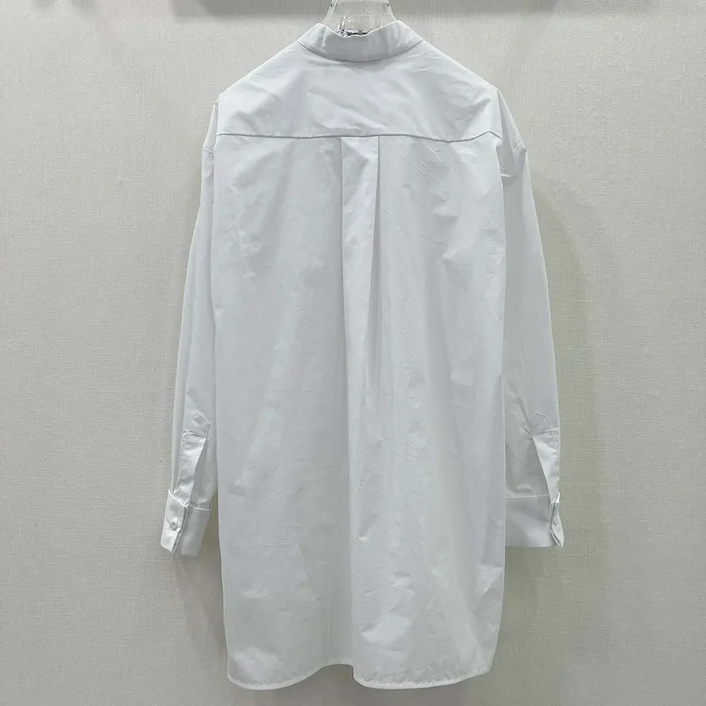 Side profile showing silhouette of Dior Women Wing-Collar Shirt White Cotton Poplin