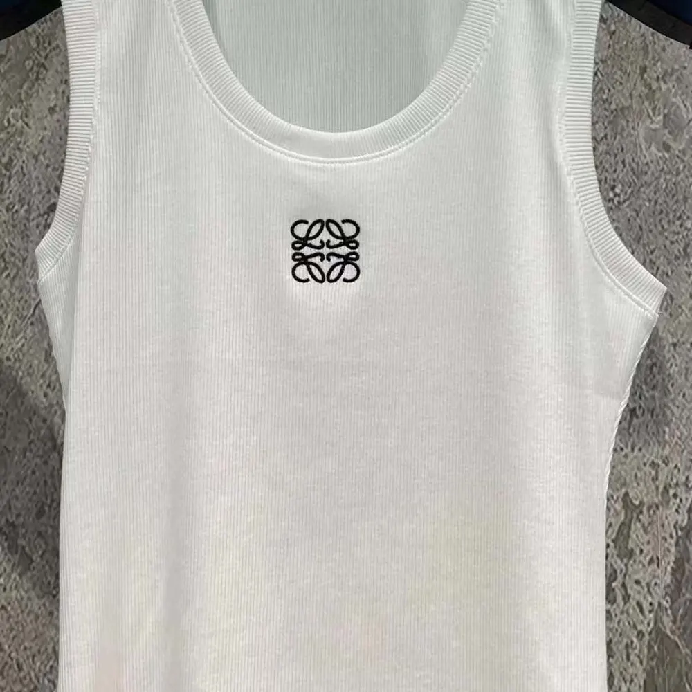 Loewe Women Anagram Tank Top in Cotton-White - image 5