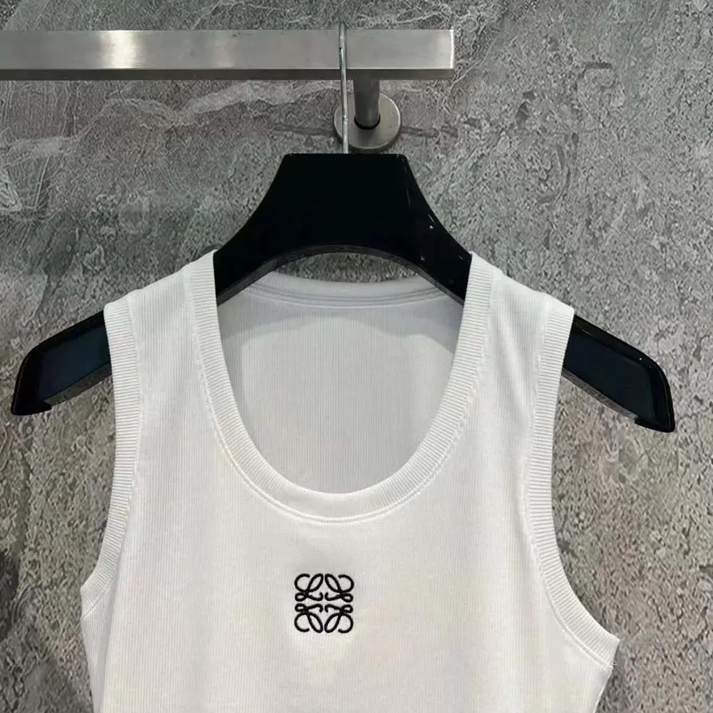 Loewe Women Anagram Tank Top in Cotton-White - image 4