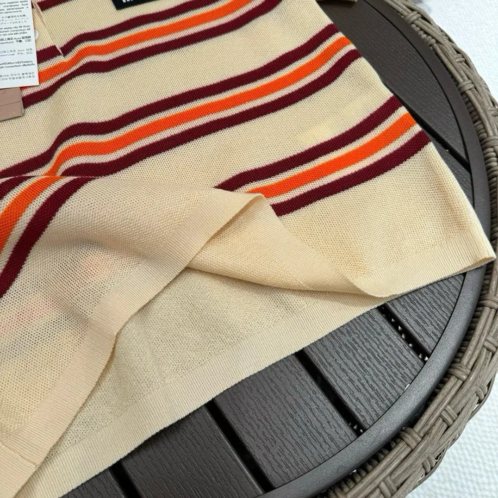 Miu Miu Women Cotton Striped Knit Polo Shirt - image 9