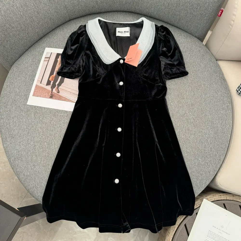 Miu Miu Women Velvet Minidress MF5217_10BA_F0002_S_OOO - image 4