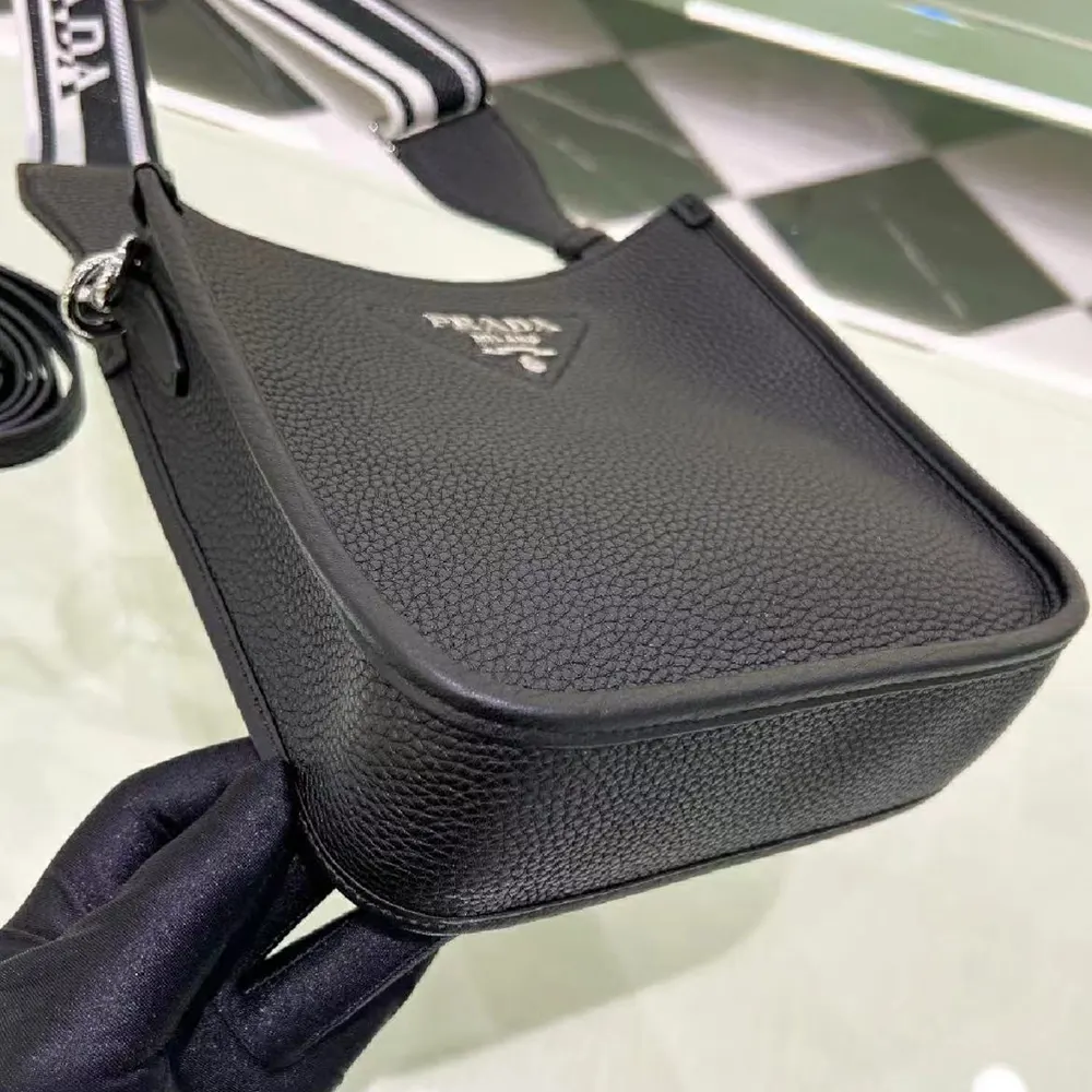 Prada Unisex Leather Mini Shoulder Bag-Black - image 7