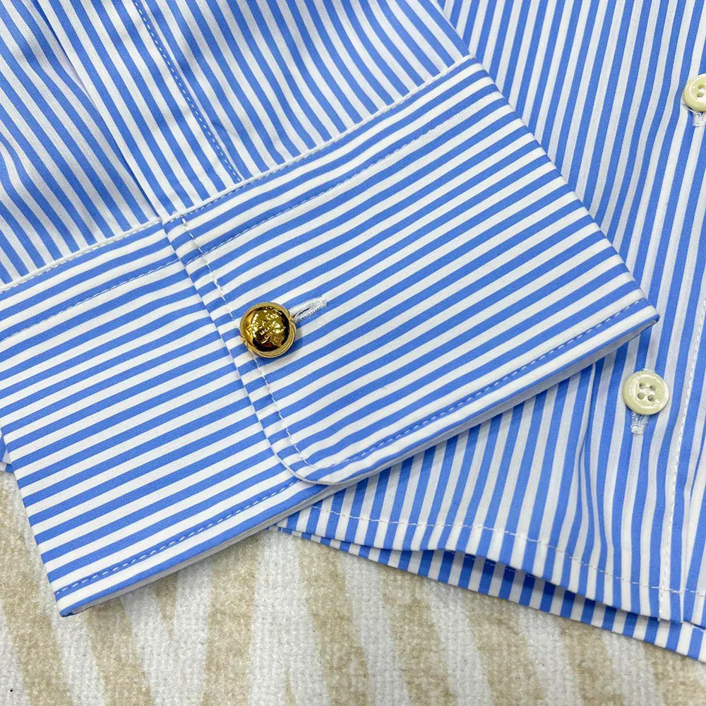 Prada Women Embroidered Striped Shirt P495GR_14QJ_F0AZ1_S_OOO - image 9