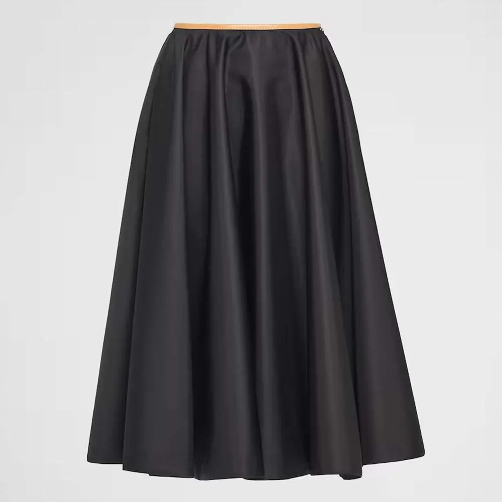 Front view of Prada Women Full Re-Nylon Skirt in black